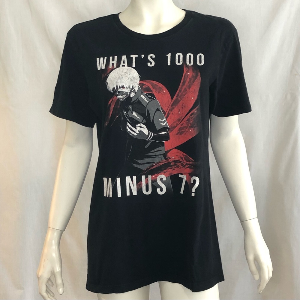 Tokyo Ghoul what’s 1000 minus 7? Anime Mens/unisex black t shirt size medium